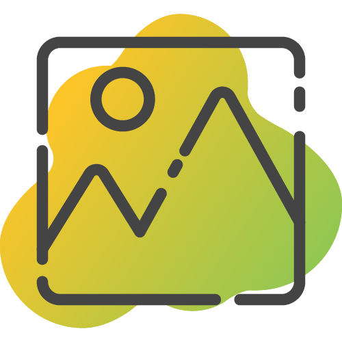 Abstract image placeholder icon with mountains and sun