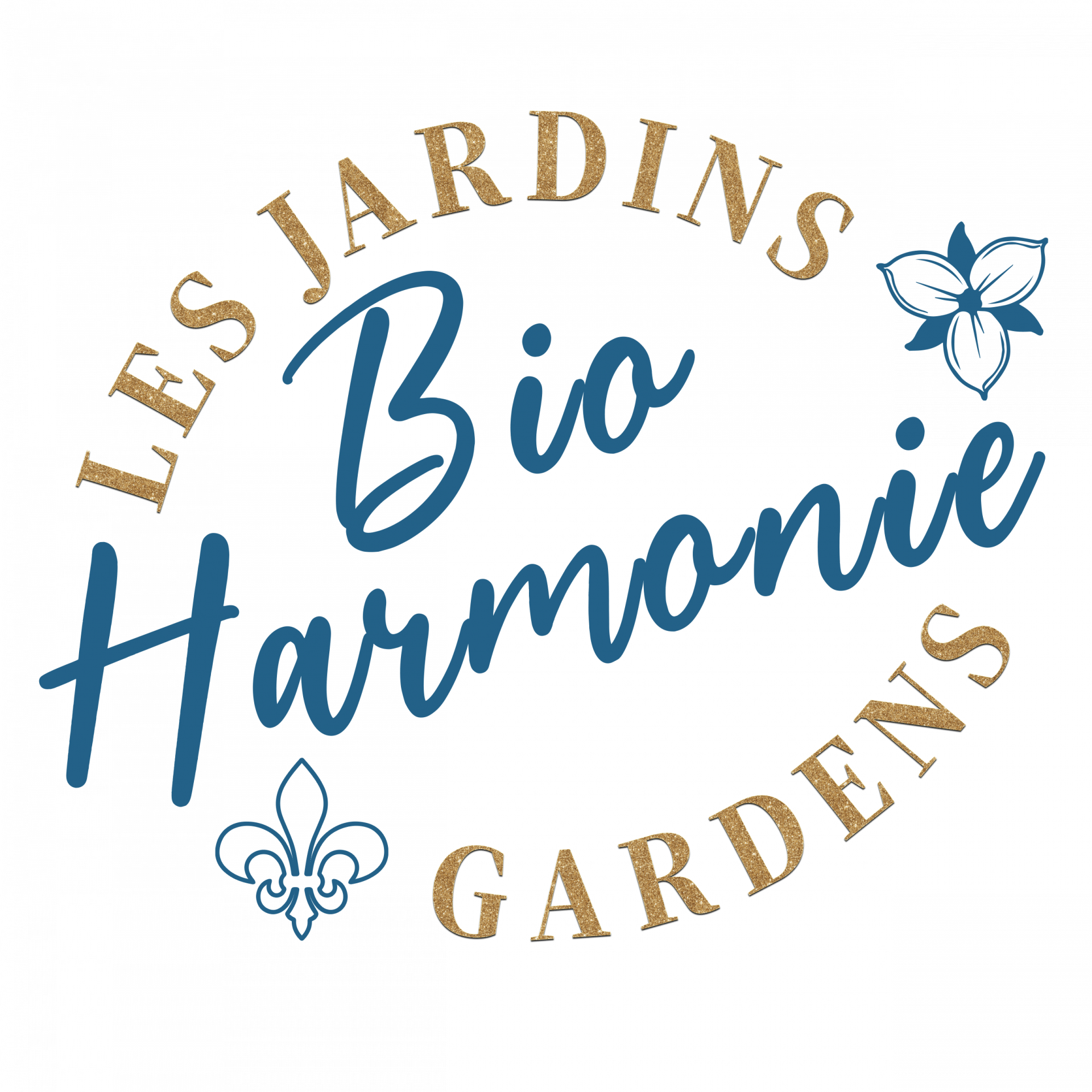 Les Jardins Bio Harmonie Gardens logo design