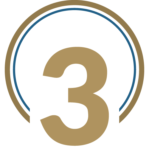 Stylized number three with circular border
